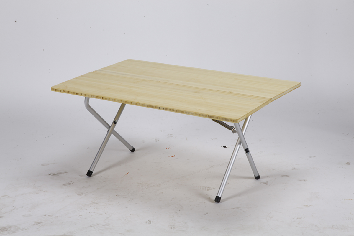 Foldable bamboo camping table One action table